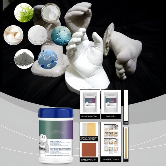 CCOCC 2026 New Hand Casting Kit for Couples,Family Or Friends  Diy Plaster Molding Kit with Detailed Instructions,Safe Materials,And All Tools Included for Creating Lasting 3D Keepsakes