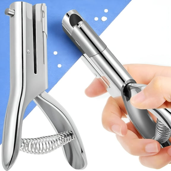 CCOCC 2026 New Heavy Duty Hole Punch Single One Hole Puncher Paper Hole Punch Long Reach Reduced Effort 2 Inch Deep Throat Hand Alloy Punch for Id Pvc Cards 5 Inch Tall 25 Sheet Capacity(1/8 in Hole)