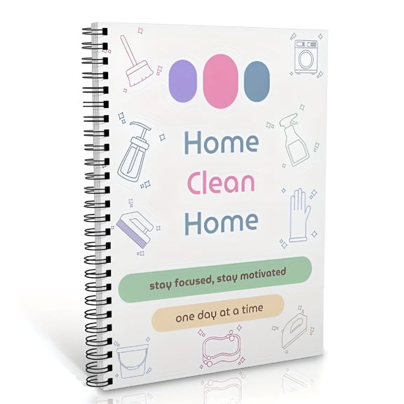 CCOCC 2026 New Home Cleaning Planner Organizer Notebook-Daily Weekly&Monthly Schedule Motivational Quotes Task Tracker Spiral Bound Cleaning Planner for Adults