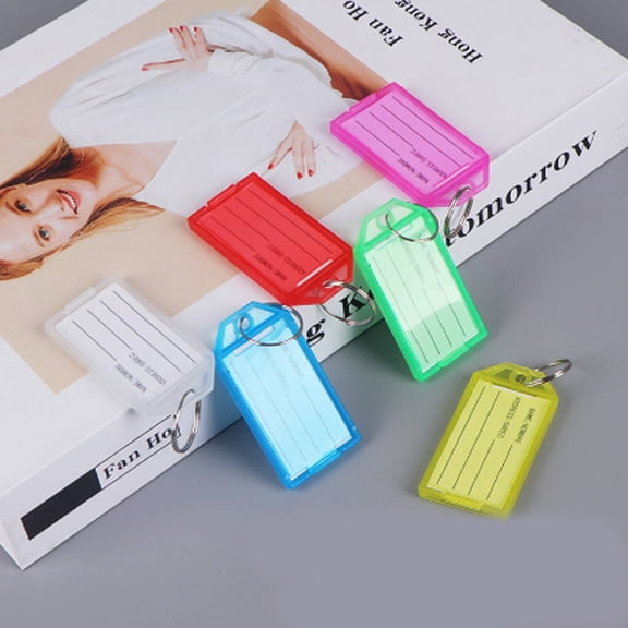 CCOCC 2026 New Key Tags with Labels Convenient Flip-Open Design Key Tags Dual-Sided Marking Transparent Key Organizer for Home Office Key Management Organization Inventory Tracking