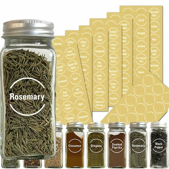 CCOCC 2026 New Kitchen Jar Labels Stickers,Gold Labels for Spices,Perfume Labels for Kitchen, Pantry, Home, Craft,144Pcs