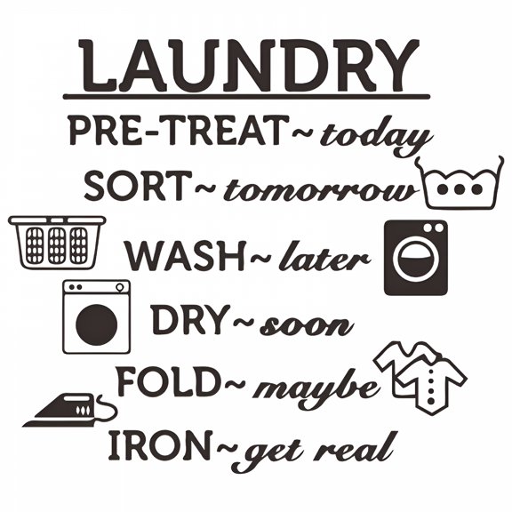 CCOCC 2026 New Laundry Playing Bedroom Living Room Porch Home Wall Decoration Wall Sticker Girls Decorations for Room Organization Peel and Wall Decal Wall Quotes for Bedroom Laundry Room Decor