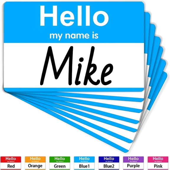 CCOCC 2026 New Light Blue Name Tags Sticker 200Pcs Hello My Name Is Stickers Name Badge Name Tags Label for Office Meeting School Teachers and Mailing (3.5" X 2.25")