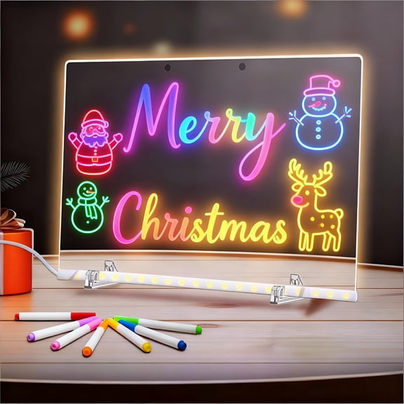 CCOCC 2026 New Magic Drawing Tablet,Led Drawing Board,Light Up Acrylic Dry Erase Led Note Board with Colors,Christmas Birthday Gifts,Led Acrylic Light Drawing Board
