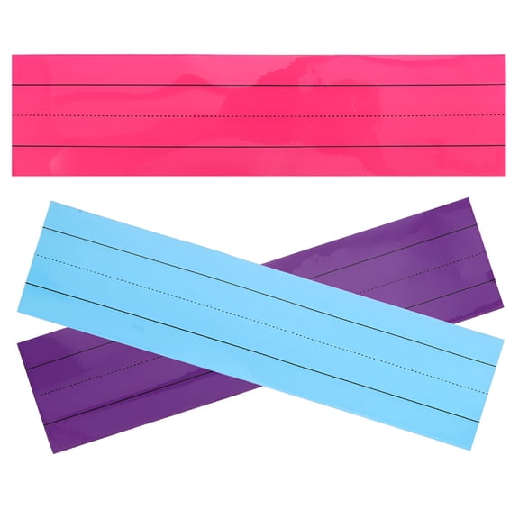 CCOCC 2026 New Magnetic Sentence Strips for Whiteboard with Lining Design Sentence Strips for Teachers Assorted Color 3Pcs