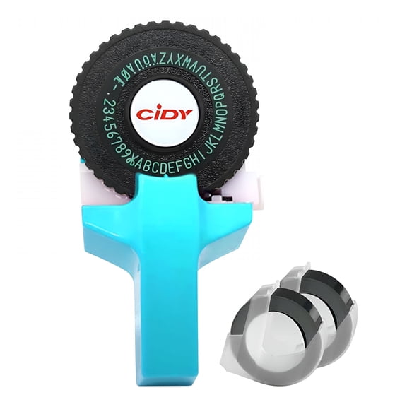 CCOCC 2026 New Manual Embossing Label Maker,Mini Handheld Tape Printer,Intuitive Turn-And-Click System,Ergonomic Abs Handle Small Label Maker,No Batteries,2 Tape Rolls Included,10.5X5.5X5.3Cm