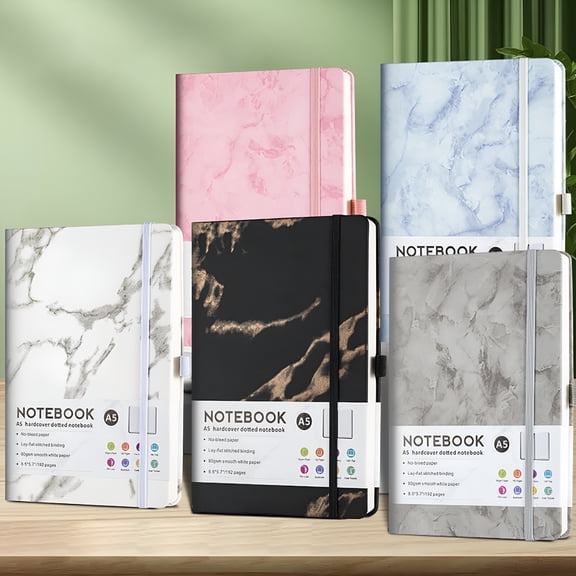 CCOCC 2026 New Marble-Patterned Elastic Band Notebook |Lined Journal Notebook for Women&Men 192 Pages College Ruled Notebook for Writing Note Taking Work 100 Gsm Thick Paper Hardcover Journal Medium