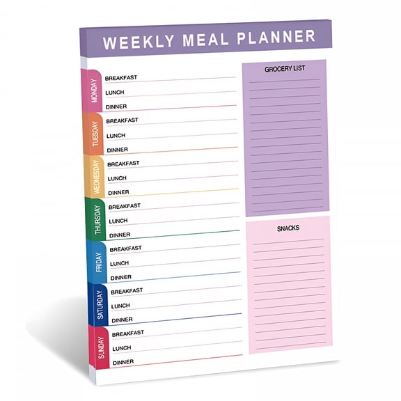 CCOCC 2026 New Menu Recipe Meal Planner Notepad 60 Undated Sheets Grocery List Pad for Organized Weekly Daily Planning Tear Off Grocery Notepad Checklist for Convenient Shopping