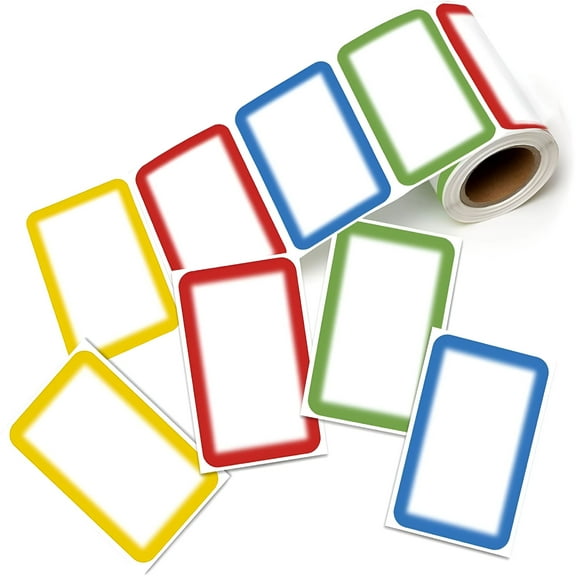 CCOCC 2026 New Name Tag Labels Stickers Large 200 Colorful 89X57Mm 4 Colors Waterproof Name Tags Sticky Labels for Clothes Office School Presents Kitchen Food Bottles Folders and Birthday Parties