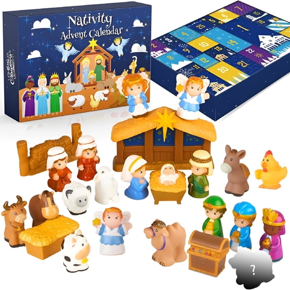 CCOCC 2026 New Nativity Advent Calendarkids,Christmas Story Nativity Playset Advent Calendar for Kids,Boys,Girls,Toy Story Advent Calendar for Home,Classroom,Playroom