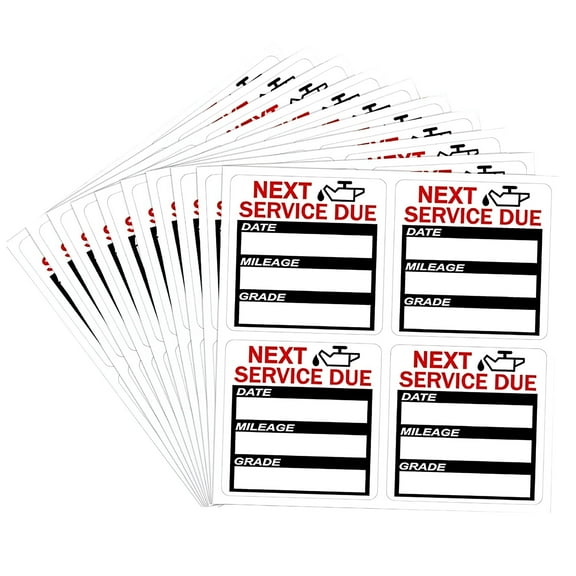 CCOCC 2026 New Oil Change Reminder Stickers,40Pcs 2X2 Inch Oil Change Reminder Service Sticker,Windshield Stickers,Next Service Due Labels,Easy to Write On