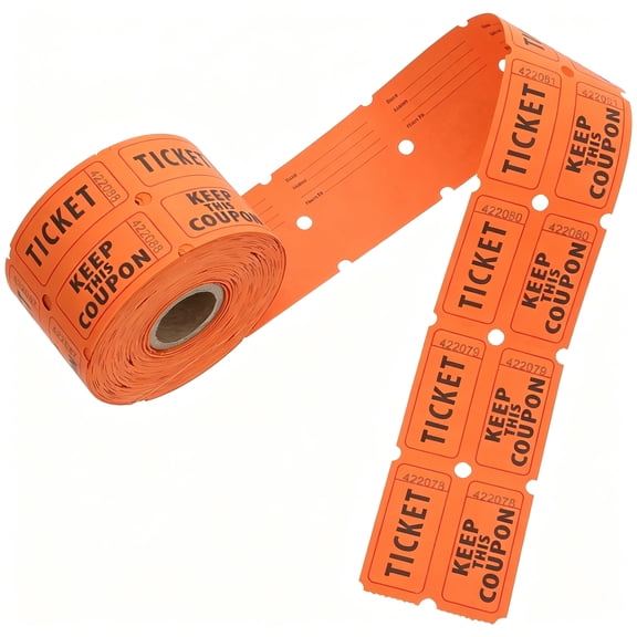 CCOCC 2026 New Orange Double Offset Paper Raffle Tickets for Parties Versatile Use Easy to Tear Numbered 500Pcs, for Events, Drawings, Raffles, Giveaways, Fundraisers.
