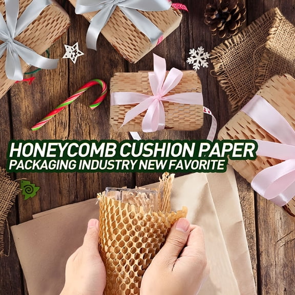 CCOCC 2026 New Packaging Paper Honeycomb Cushioning Wrapping Roll Paper Perforated-Packing Paper Log Pulp Paper for Packing & Moving Void Fill Paper for Shipping, Storage, Moving, Home Use