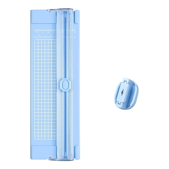 CCOCC 2026 New Paper Cutter Slider,Portable Paper Trimmer with Side Ruler,Paper Cutters for Label,Sticker,Card,Photo,Coupon,Scrapbook,And Paper,Paper Cutting Board,10.6 Inch,Blue