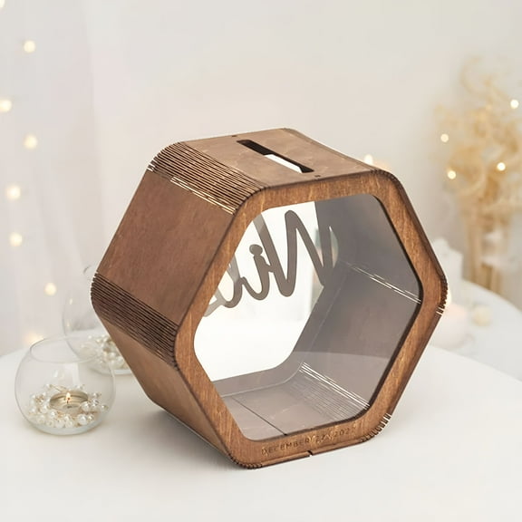CCOCC 2026 New Personalized Wedding Card Box Wooden Wedding Blessing Message Box Wooden Letter Card Box, for Wedding Receptions, Event Decorations, Gift Storage, Guest Messages, Bridal Showers