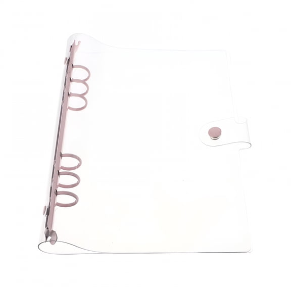 CCOCC 2026 New Pink Pvc Mini Binder with Transparent Cover for Home 1 Inch Loose Leaf Binder Rings for Home,School,Office,Planner,Journal,Notes