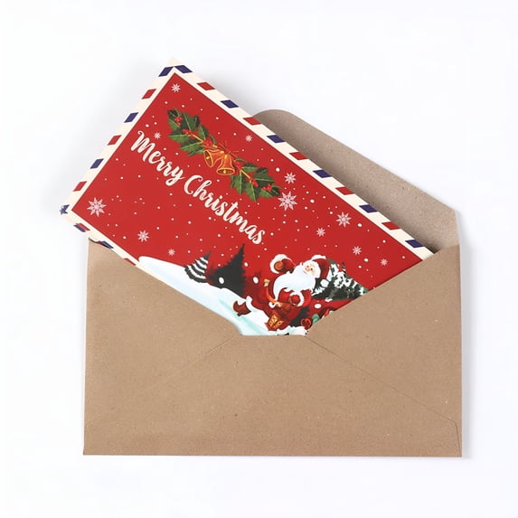 CCOCC 2026 New Plaid Santa Claus Folding Money Card Holiday Party Surprise Card Folding Christmas Cards Envelope Gift for Men Women