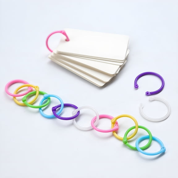 CCOCC 2026 New Plastic Binder Rings,Flexible Loose Leaf Book Rings,Colorful Diy Keychain Rings,Ring Clips for Index Card Scrapbooks Words Card and Documents,3 Sizes Option