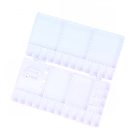CCOCC 2026 New Plastic Painting Pallet Watercolor Folding Paint Tray with 33 Compartments,Thumbhole and Brush Holders for Painting,Art,Watercolor,Craft,Diy Painters Students Or Art Studio(White)