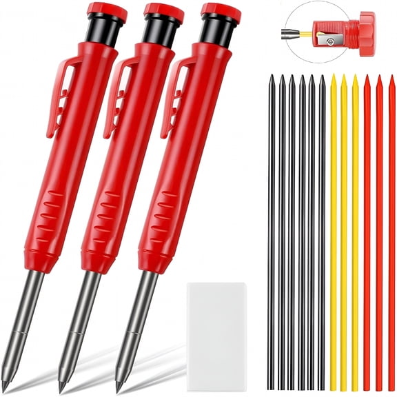 CCOCC 2026 New Professional Mechanical Carpenter Pencils,Deep Hole Marker with Extended and Needle Nose Tip,Quality Marker Marking Tool for Construction,Woodworking