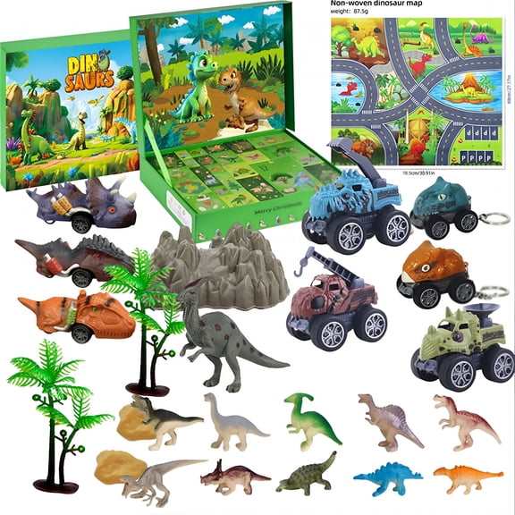 CCOCC 2026 New Pull Back Dinosaur Toys Advent Calendar ,20 Pcs Dino Racer Car Set with Play Mat,Christmas Countdown Calendar Toy Gifts for Toddlers Children Boys Girls 3 4 5 6 7 8 Years Old