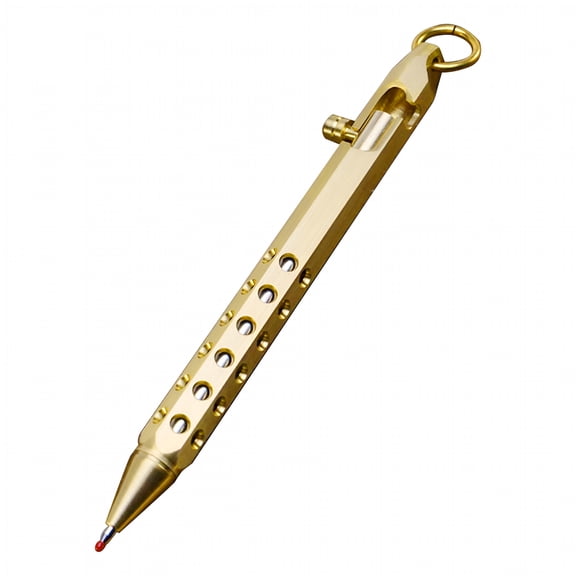 CCOCC 2026 New Retro Portable Edc Pocket Pen Hexagonal Bolt Type Action Copper Brass Gel Pen for Writing, Journaling, Office, Daily Carry, Gift for Men, Outdoor Activities