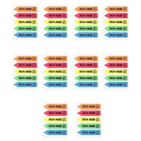 CCOCC 2026 New Sign Here Stickers,Easy to Post Sign Here Tabs Colorful Book Page Mark Bookmarks File Tabs for Notary Books Planner for Documents, Contracts, Organizing, Office, Legal Work, Meetings