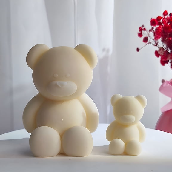 CCOCC 2026 New Sitting Position Toy Bear Silicone Candle Molds for Handmade Scented Candle Plaster Cute Bear Injection Mould Home Decor