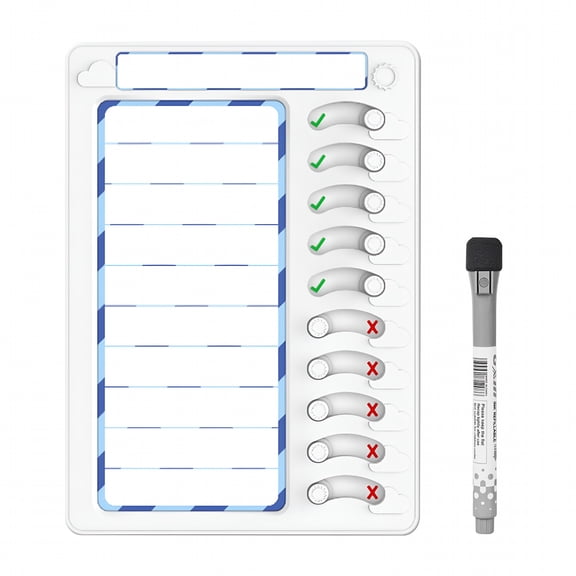 CCOCC 2026 New Sliding Buttons Daily Chores Chart Kids Wall Mounted Chore Chart 2Pcs/Set Kids Multiple Erasable Chore Chart Magnetic Stickers Wall Mounted Routine