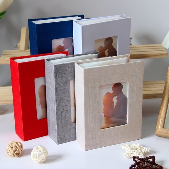 CCOCC 2026 New Slip-In Photo Album Linen Cover 50 Pages 100 Pockets 4X6-Inch Wedding Travel Baby Shower Kids Family Anniversary Picture Collection Book