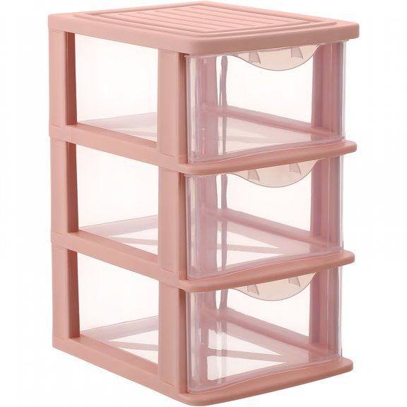 CCOCC 2026 New Small Storage Drawers Plastic 3 Drawer Storage Organizer for Office, Home, Craft, Makeup, Stationery - Clear Desktop Unit (9.06X6.89X5.31Inches)