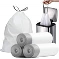 thumbnail image 1 of CCOCC 2026 New Small Trash Bags 4 Gallon - 75 Count Drawstring 4 Gallon Trash Bag,Pre-Separated Small Garbage Bags Bathroom Trash Bags,Unscented White 4 Gal Trash Can Liners, 1 of 6