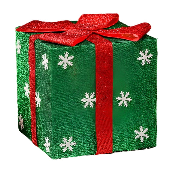 CCOCC 2026 New Stackable Christmas Nesting Gift Boxes 10X10X10 Inches Decorations Christmas Boxes Green Red Stripe Paper Box Tower Decor with Satin Ribbon for Holiday Thanksgiving New Year