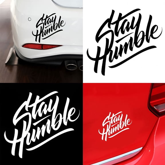 CCOCC 2026 New Stay Humble Letters Reflective Car Vehicle Body Window Decals Sticker Decoration for Cars,Trucks,Vans,Windows,Bumpers,Helmets,Personalizing Vehicles,Outdoor Use