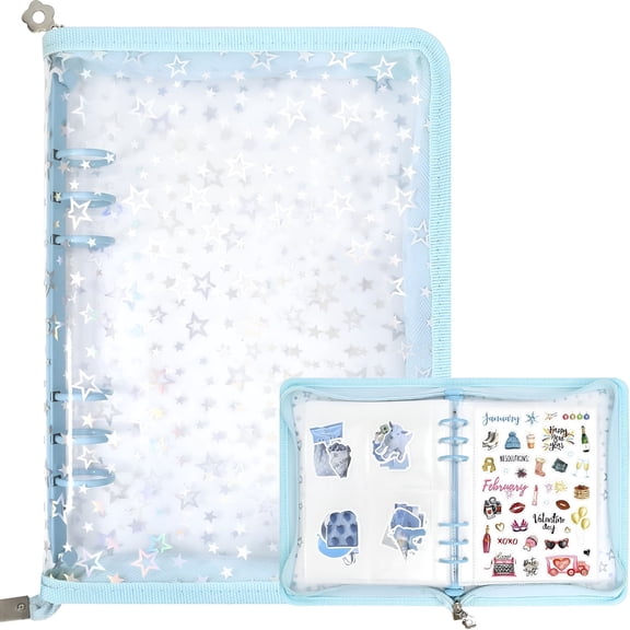 CCOCC 2026 New Sticker Organizer Binder-Reusable Sticker Collecting Book Storage Album Holder with Pocket Pages A5 Zipper Cover Collection Container(Green)