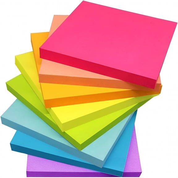 CCOCC 2026 New Sticky Notes 3X3 Inches, Bright Colors Self-Stick Pads, Easy to Post for Home, Office, Notebook, 82 Sheets/Pad, for Reminders, Quick Notes, Organization, Study Aids, Office Use