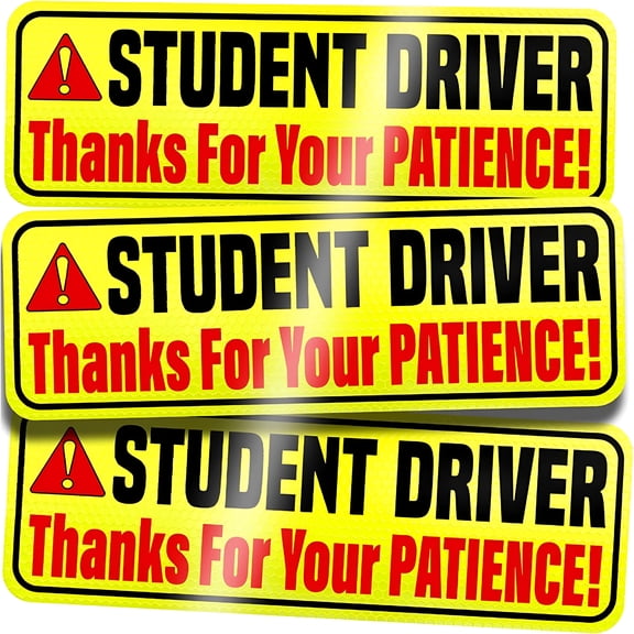 CCOCC 2026 New Student Driver Car Magnet Sticker for New Drivers for Car,Truck,Suv 9.72 By 3.24",Yellow and Red,3 Pack