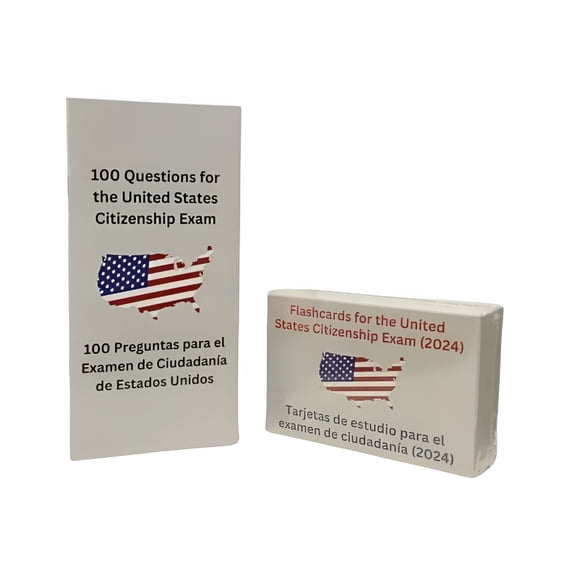 CCOCC 2026 New U.S Citizenship Flash Cards-English/Spanish,Naturalization Study Guide with 100 Us Civics Questions&Answers,Us Civics Test Flash Cards Combo Set,Bilingual Flashcards for Us Citizenship