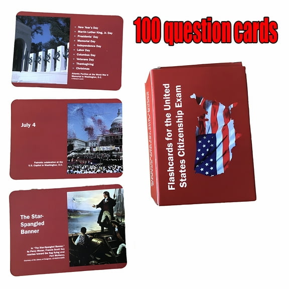 CCOCC 2026 New Us Citizenship Flash Cards Naturalization Test Study American Civics 100 Uscis Questions and Answers Flashcards for Home, Classroom, Study Group, Travel