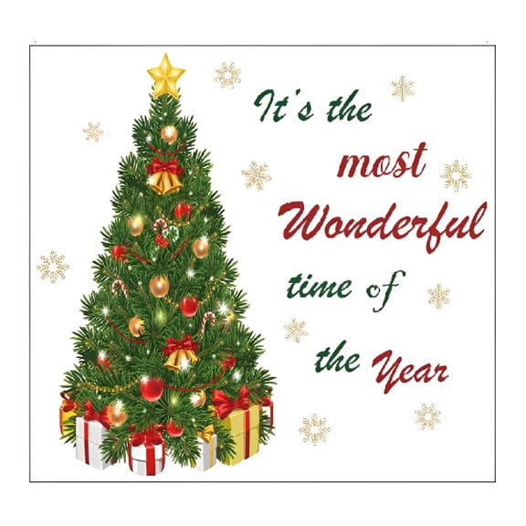 CCOCC 2026 New Wall Decals Christmas Tree Holiday Self-Adhesive Wall Sticker Snowflake Display Window Wall Sticker for Home,Office,Classroom,Store Christmas Wall Decals