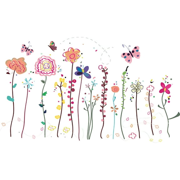 CCOCC 2026 New Wall Decors for Room Makeup Wall Decorations Stickers for Bathroom Light Decorations for Rooms for Teenage Girls Wall Decals Spring Summer Garden Flowers Wall Art Stickers Home Decor