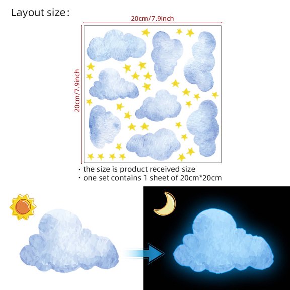 CCOCC 2026 New Wall Paper Eco Friendly Pvc Decals Safe for Kids Easy Installation Wall Stickers & Murals Blue 20*20Cm for Home Decoration Nursery Kids' Rooms Living Room Bedroom.
