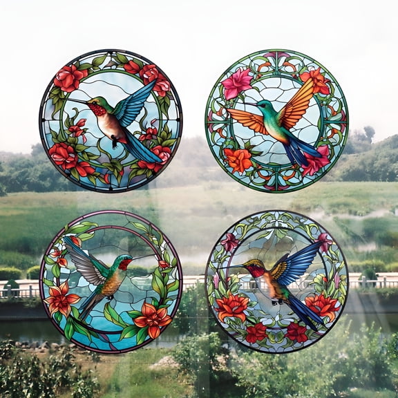 CCOCC Anti-Collision Window Decals, 4 Sheets Rainbow Bird Strike Stickers, Reusable PVC Window Clings to Prevent Bird Hits and Create Rainbow Light Effects for Glass Doors