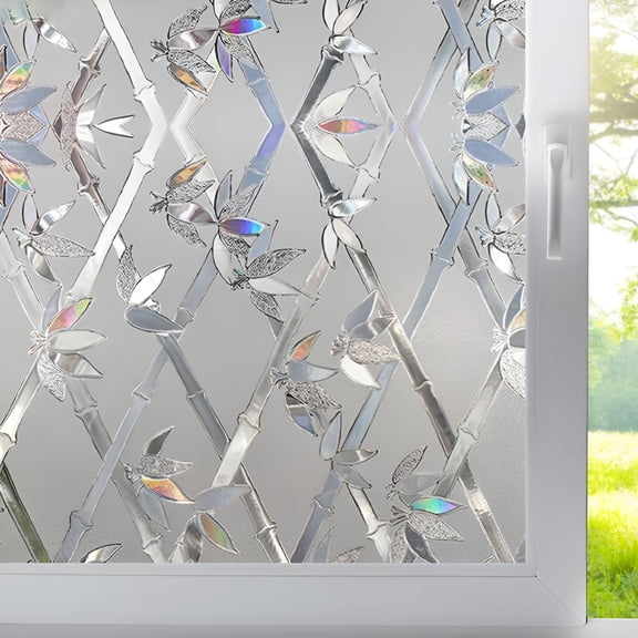 CCOCC 2026 New Window Privacy Film Vinyl 3D Decals Stickers Rainbow Static Window Clings for Glass Door Home Heat Control Anti Uv for Bathroom,Bedroom,Office,Kitchen