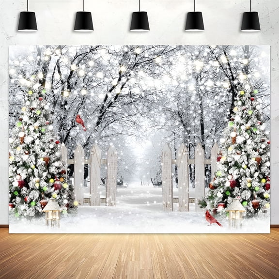 CCOCC 2026 New Winter Backdrop,Snow Forest Photography Background,Snowy Landscape Photo Background for Family Christmas Photoshoot Decorations,Christmas Holiday Photo Background Photo Props,10X6Ft