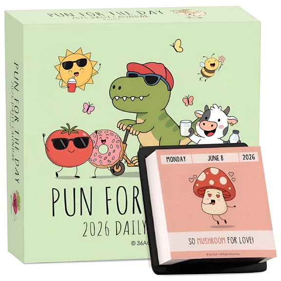 CCOCC 2026 Punny Motivational Desk Calendar, 360+ Daily Jokes Perpetual Flip Paper Design for Office
