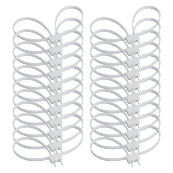 CCOCC 20Pcs Zip Ties,Heavy-Duty Self-Locking Cable Ties,Long-Lasting Nylon Straps,White,28in