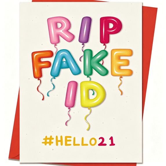 CCOCC 21St Birthday Cards Gifts for Him Her,Perfect 21 Year Old Birthday Decorations for Son Daughter,Rip Fake Id Card for Best Friend