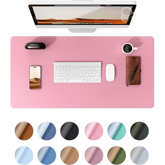 Beyong 23.6 x 13.8 Inch PU Leather Desk Pad Protector, Large Waterproof Office Mouse Pad, Non-Slip Laptop Writing Blotter Mat for Home and Work