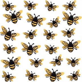 CCOCC 24 Pcs 3D Bee Decorations,2 Size Double Layer Glitter Honey Bee Stickers Wall Decor,Realistic Shining Big Bumble Bees Cutouts Decals for Home,Party,Classroom,Outdoor Themed Decor